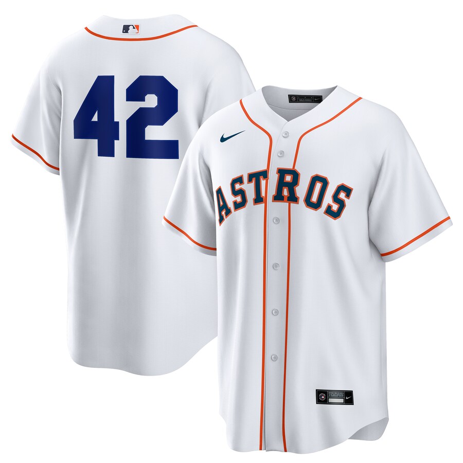 Men's Houston Astros Nike White Home 2025 Jackie Robinson Day Replica Jersey