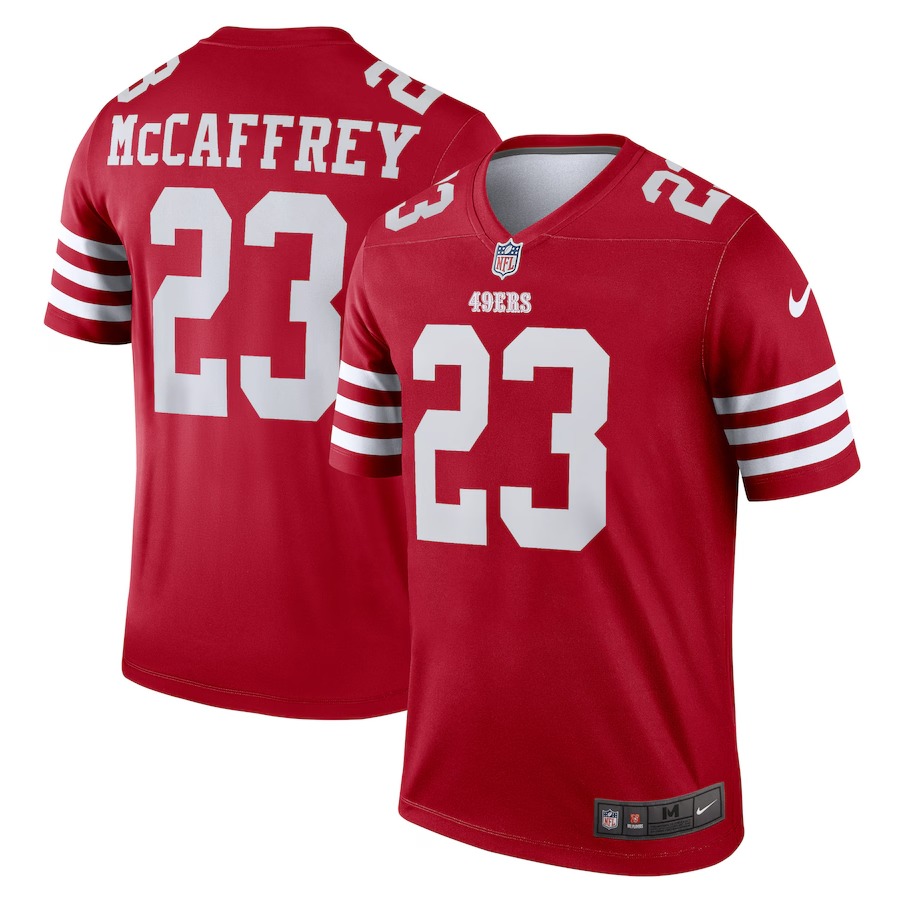 Men's San Francisco 49ers Christian McCaffrey Nike Scarlet Legend Player Performance Top