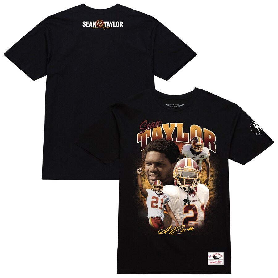 Men's Washington Commanders Sean Taylor Mitchell & Ness Black Graphic T-Shirt