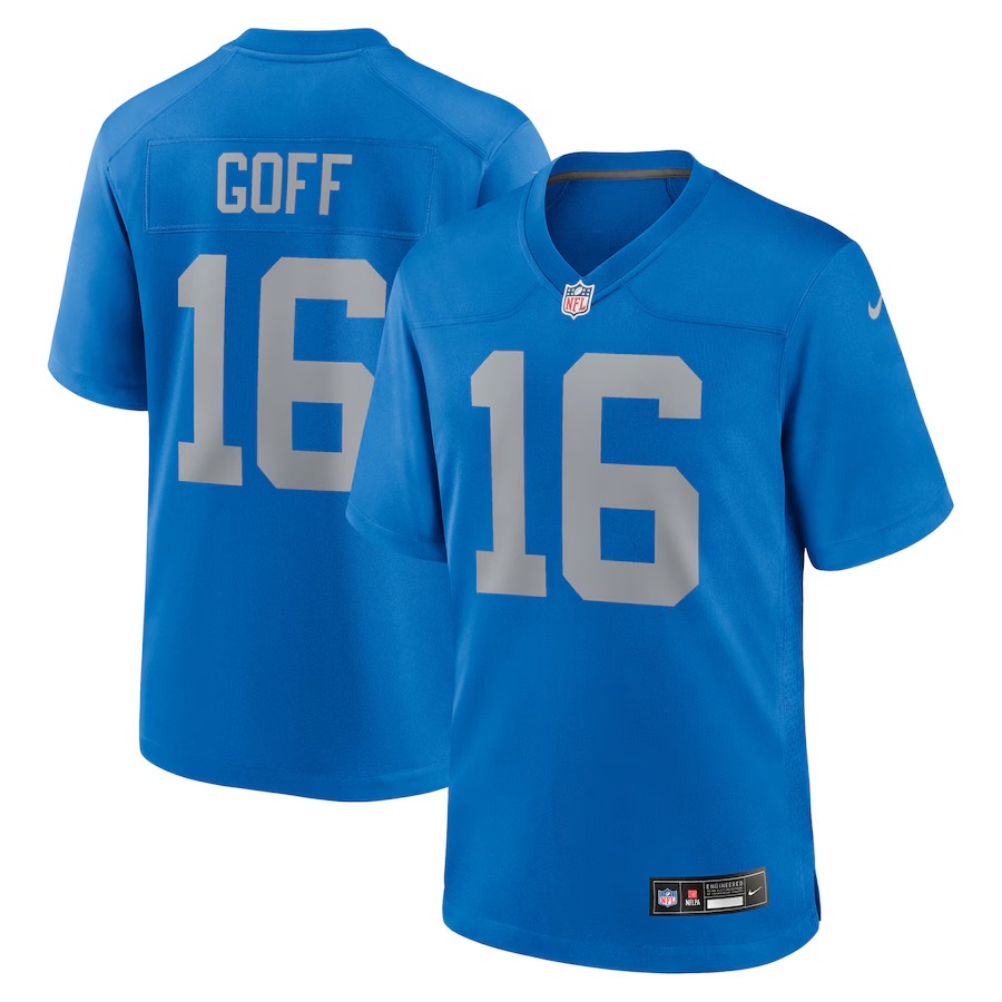 Men's Detroit Lions Jared Goff Nike Blue Alternate Game Jersey