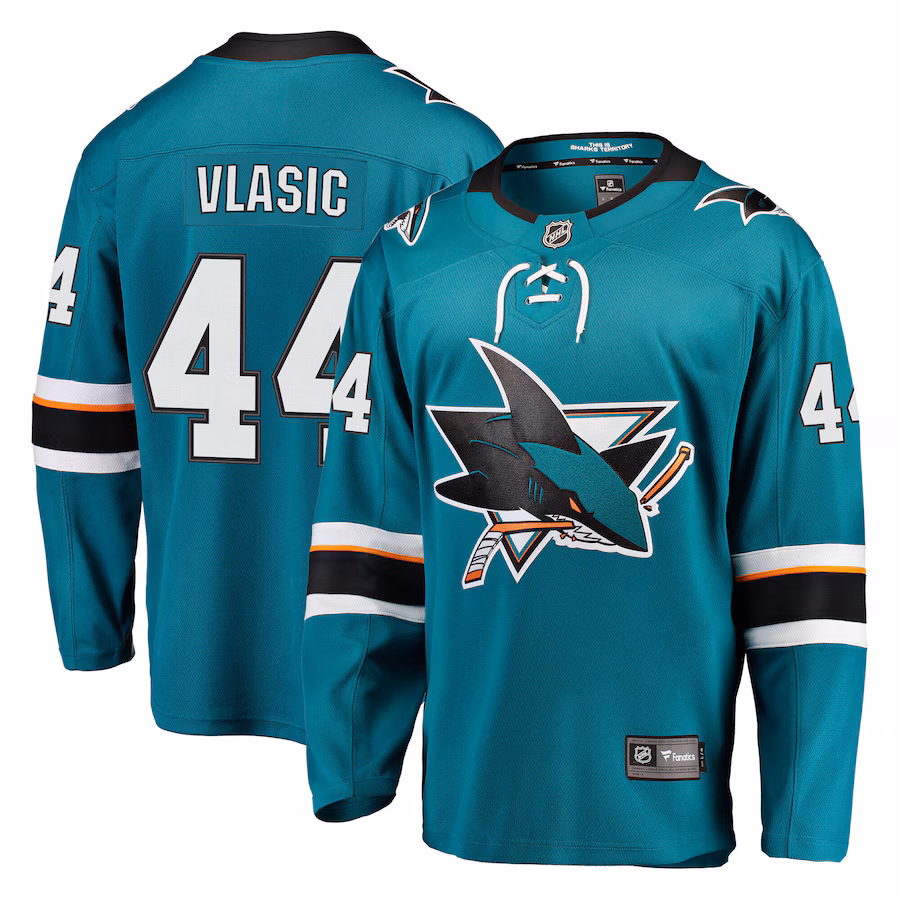 Men's San Jose Sharks Marc-Edouard Vlasic Fanatics Teal Premier Breakaway Player Jersey