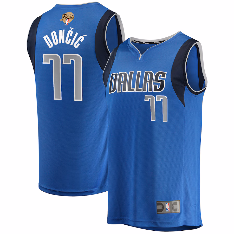 Men's Dallas Mavericks Luka Dončić Fanatics Blue 2024 NBA Finals Fast Break Replica Player Jersey - Icon Edition