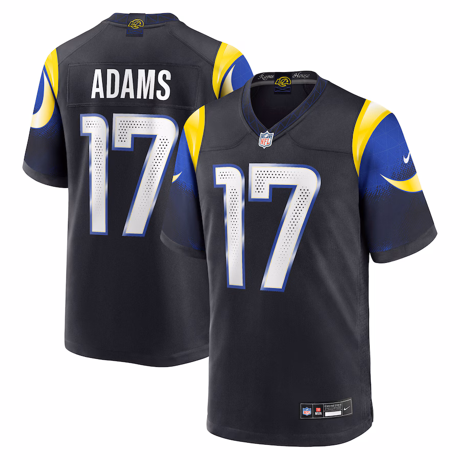 Men's Los Angeles Rams Davante Adams Nike Midnight Blue 2025 Rivalries Collection Game Jersey