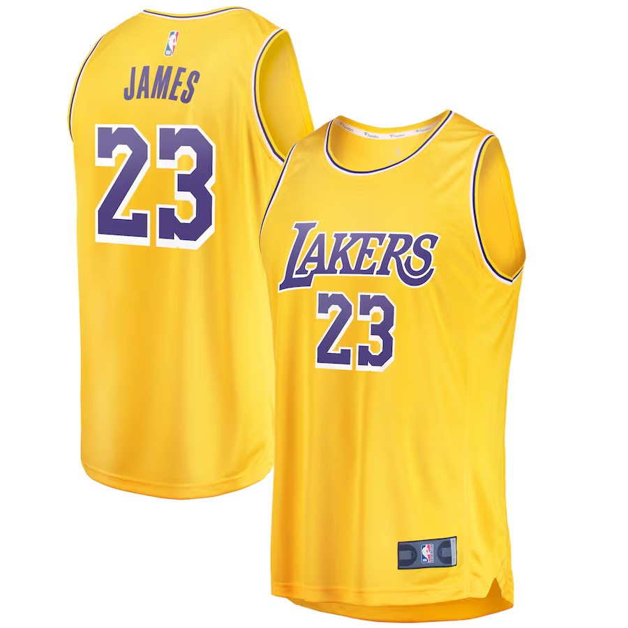 Men's Los Angeles Lakers LeBron James Fanatics Gold Fast Break Replica Player Jersey - Icon Edition