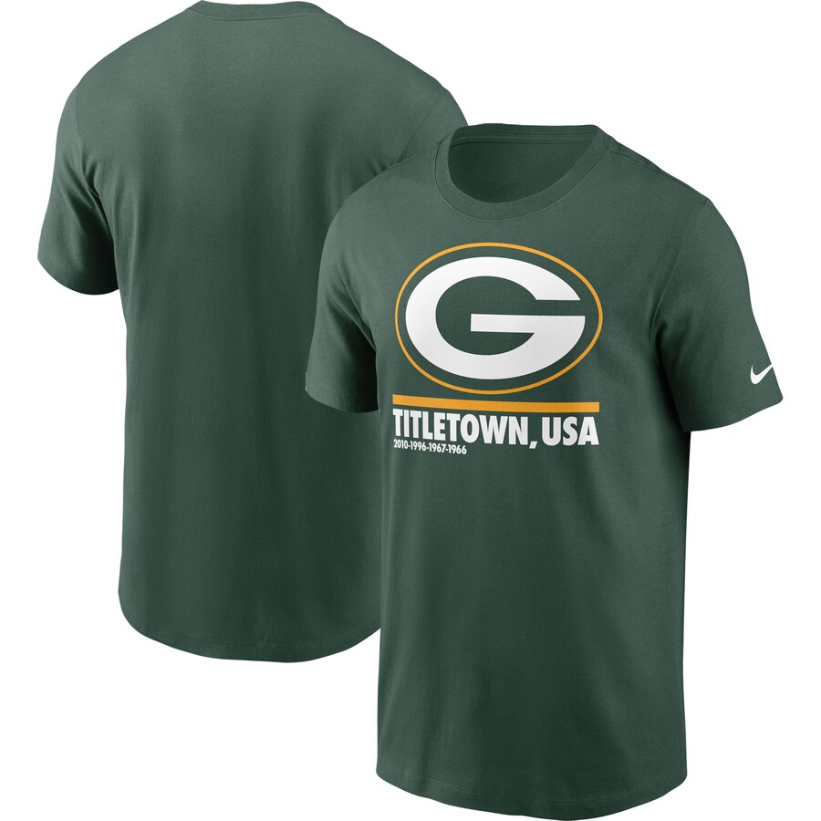 Men's Green Bay Packers Nike Green Hometown Collection Title Town T-Shirt