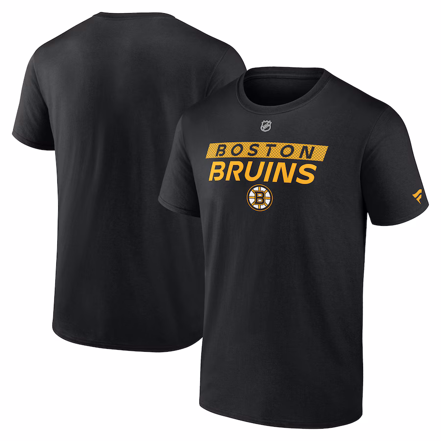 Men's Boston Bruins Fanatics Black Authentic Pro Core Primary T-Shirt