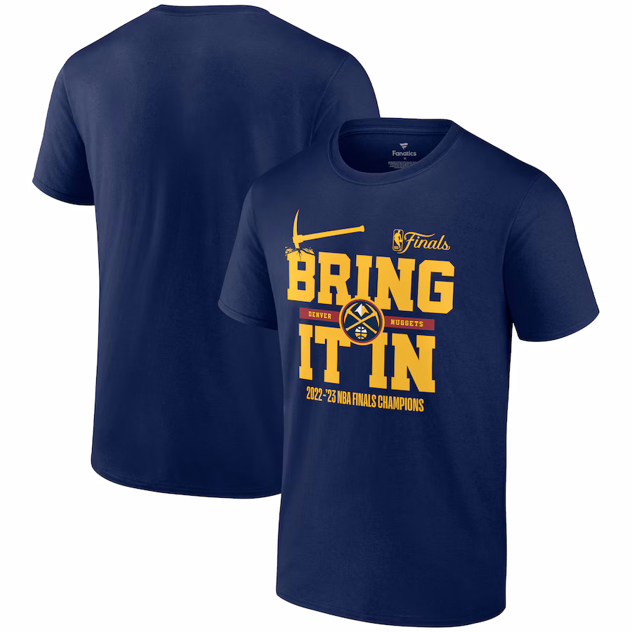 Men's Denver Nuggets  Fanatics Navy 2023 NBA Finals Champions Hometown Originals Half Court T-Shirt