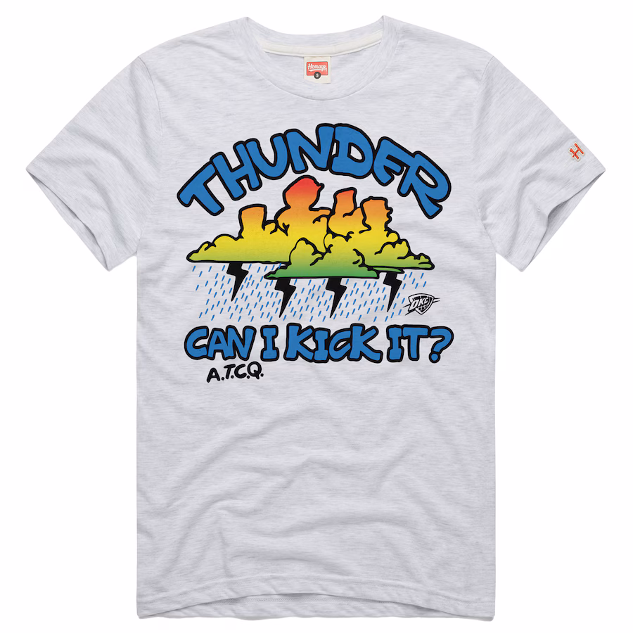 Men's Oklahoma City Thunder Ash A Tribe Called Quest Can I Kick It? Tri-Blend T-Shirt