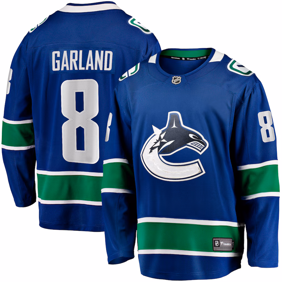 Men's Vancouver Canucks Conor Garland Fanatics Blue Home Breakaway Jersey