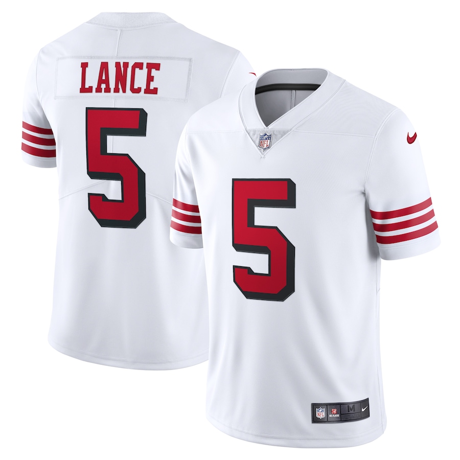Men's San Francisco 49ers Trey Lance Nike White Alternate 2 Vapor Limited Jersey
