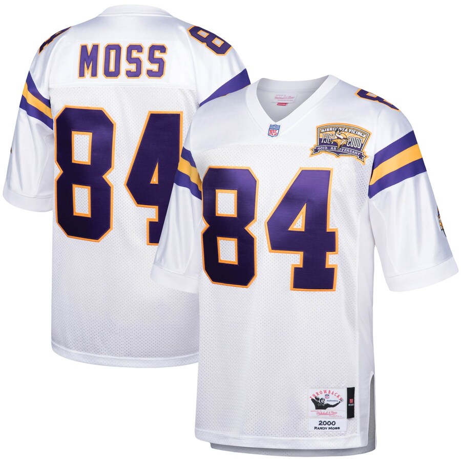 Men's Minnesota Vikings 2000 Randy Moss Mitchell & Ness White Authentic Throwback Retired Player Jersey