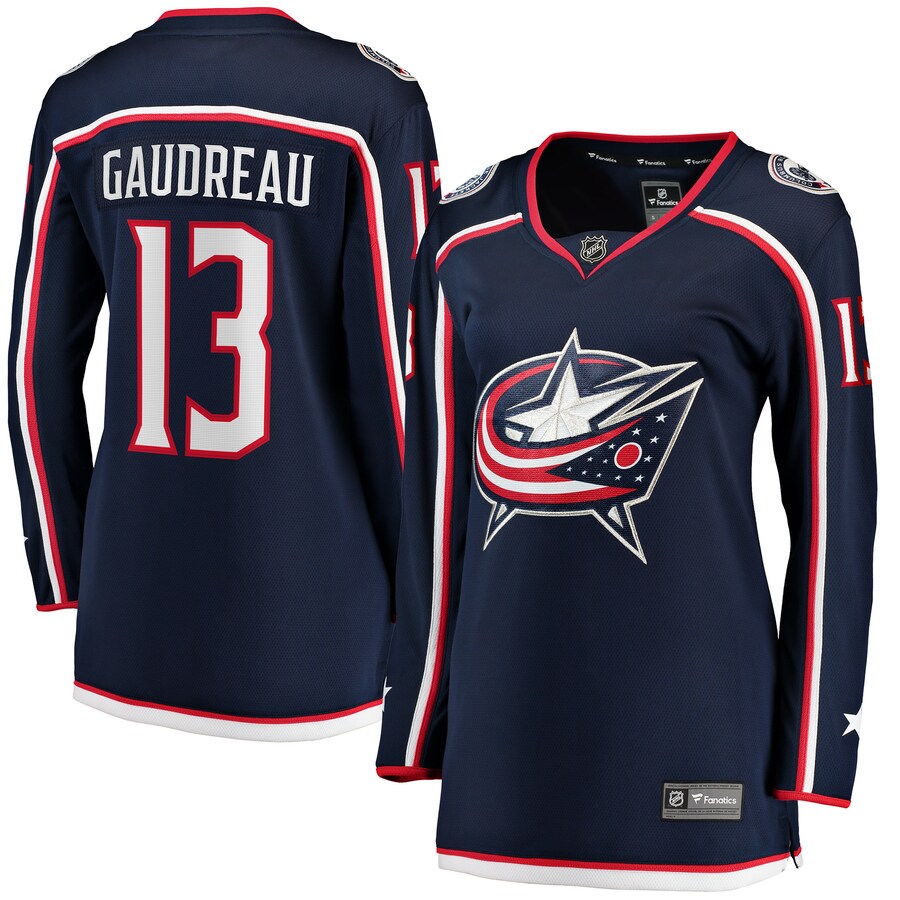 Women's Columbus Blue Jackets Johnny Gaudreau Fanatics Branded Navy 2022 Breakaway Player Jersey