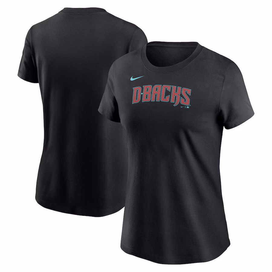 Women's Arizona Diamondbacks Nike Black Fuse Wordmark T-Shirt
