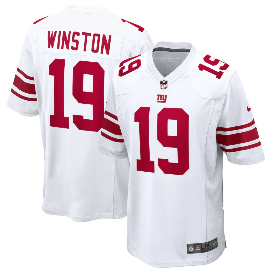 Men's New York Giants Jameis Winston Nike White Game Jersey