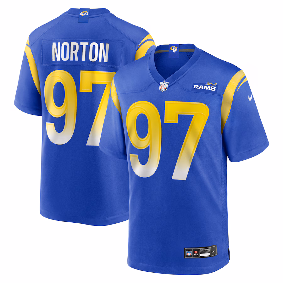 Men's Los Angeles Rams Bill Norton Nike Royal Team Game Jersey