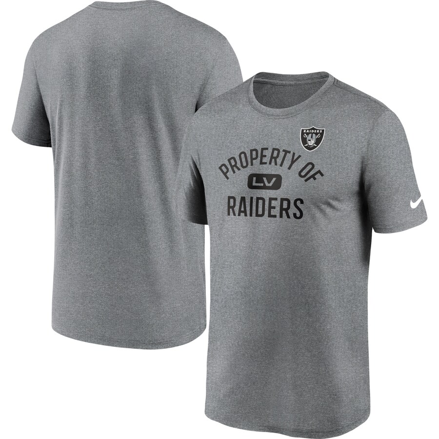 Men's Las Vegas Raiders Nike Heather Charcoal Legend Property Of Performance T-Shirt