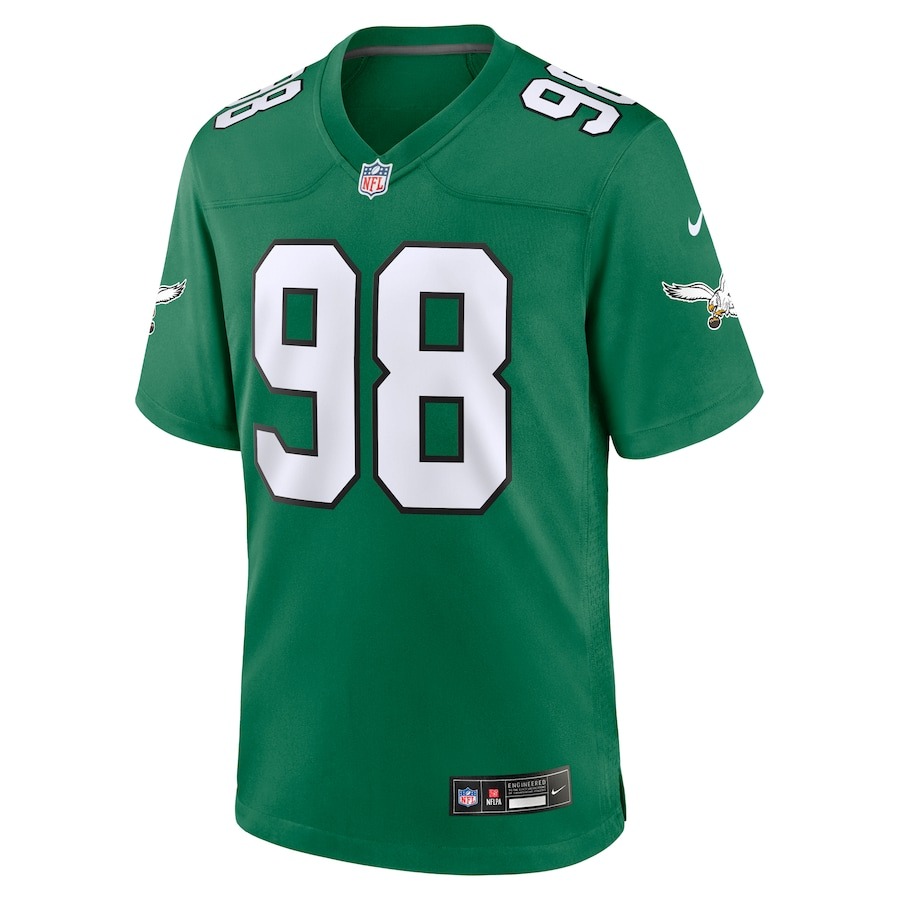 Men's Philadelphia Eagles Jalen Carter Nike Kelly Green Alternate Game Jersey