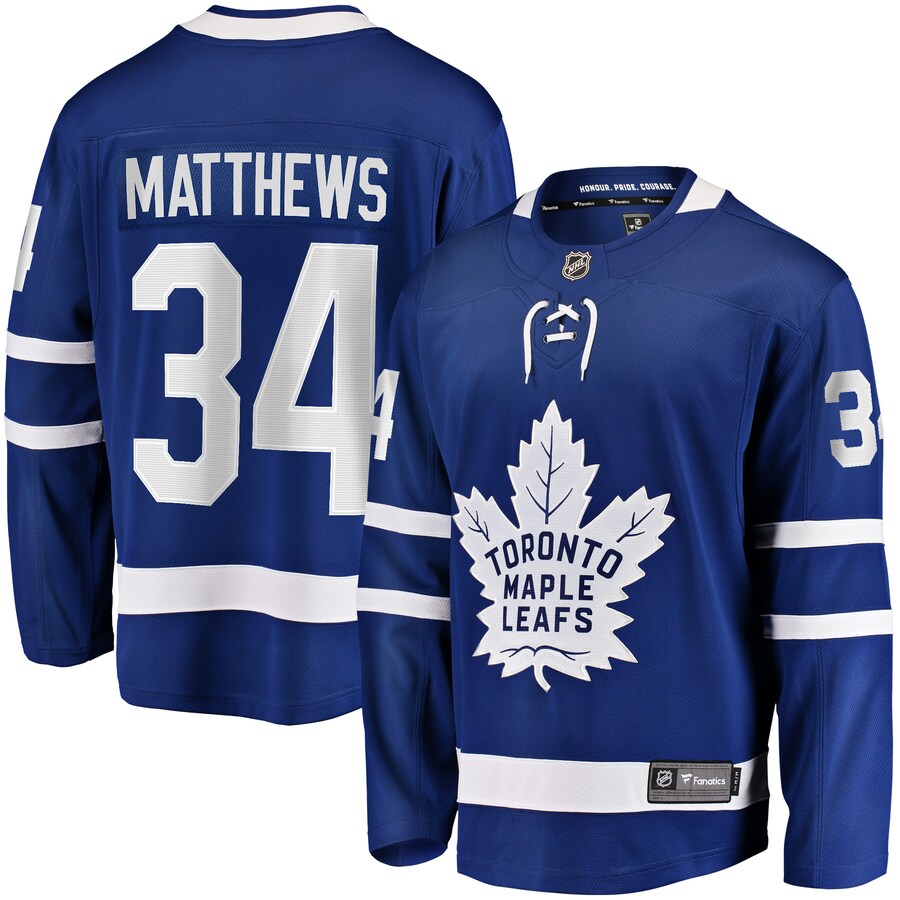 Men's Toronto Maple Leafs Auston Matthews Fanatics Branded Blue Home Breakaway Jersey