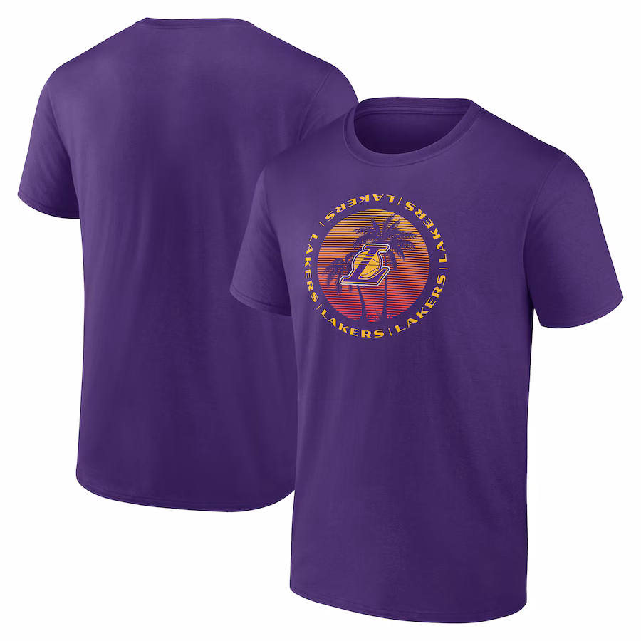 Men's Los Angeles Lakers Purple Announcer T-Shirt