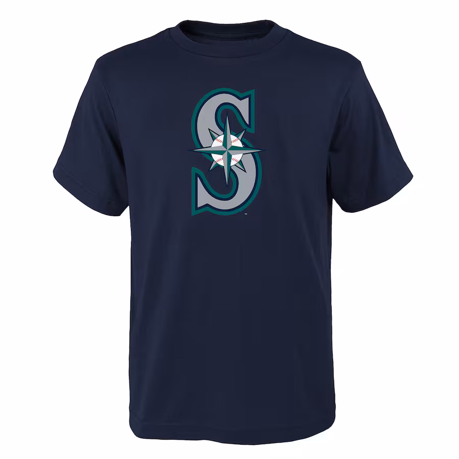 Youth Seattle Mariners Navy Logo Primary Team T-Shirt