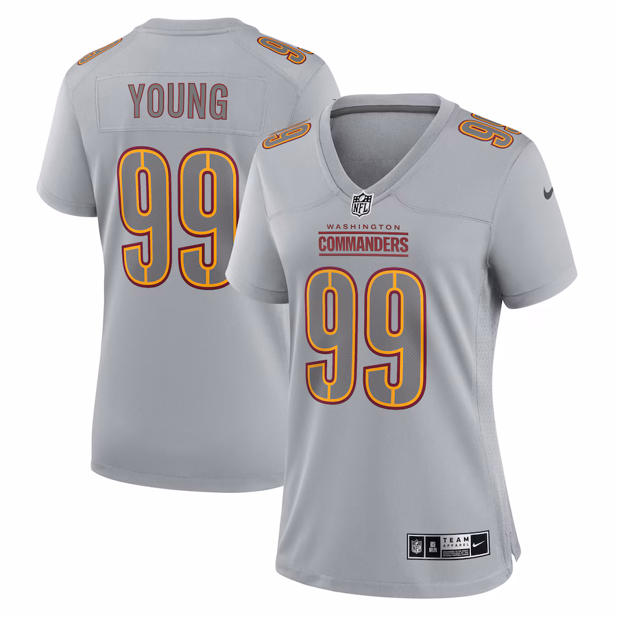 Women's Washington Commanders Chase Young Nike Gray Atmosphere Fashion Game Jersey