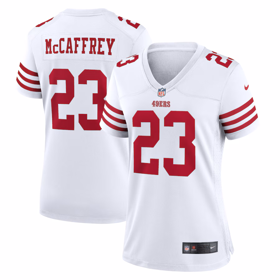 Women's San Francisco 49ers Christian McCaffrey Nike White Player Jersey