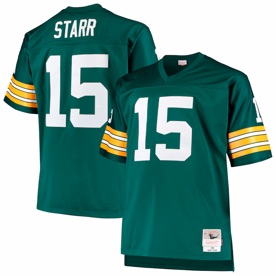 Men's Green Bay Packers Bart Starr Mitchell & Ness Green Big & Tall 1968 Retired Player Replica Jersey