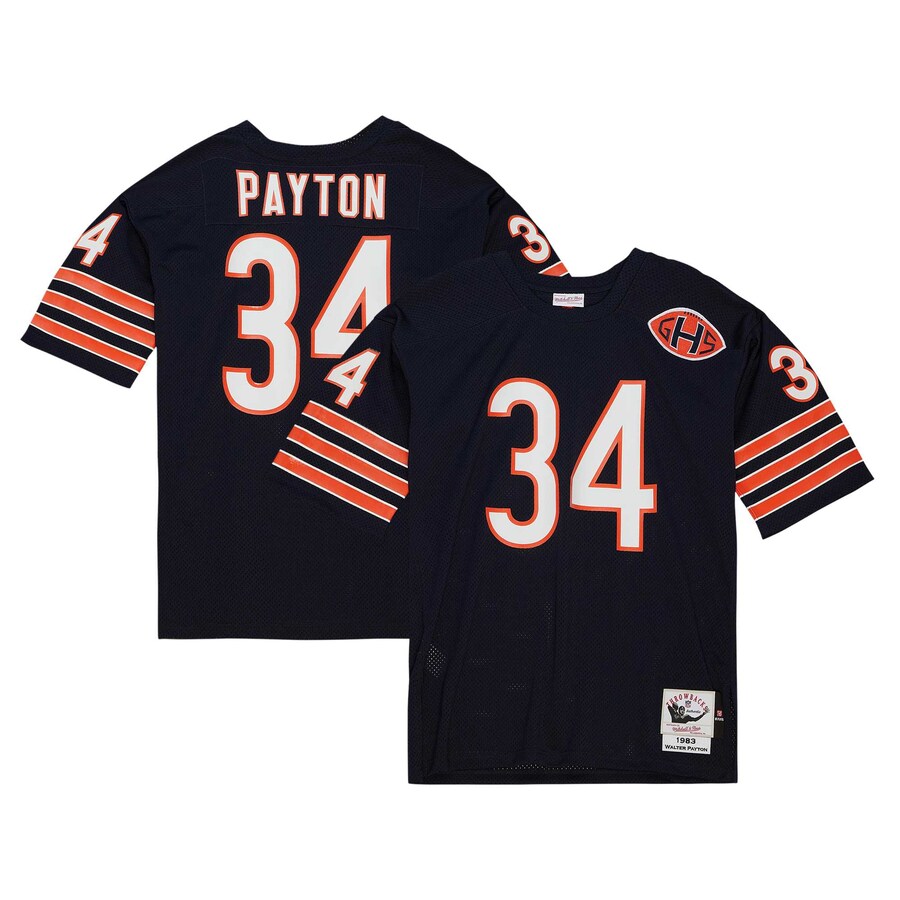 Men's Chicago Bears 1983 Walter Payton Mitchell & Ness Navy Authentic Throwback Retired Player Jersey