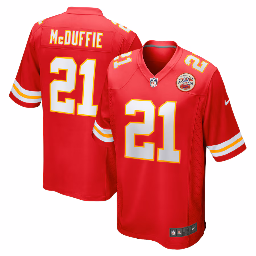Men's Kansas City Chiefs Trent McDuffie Nike Red Player Game Jersey