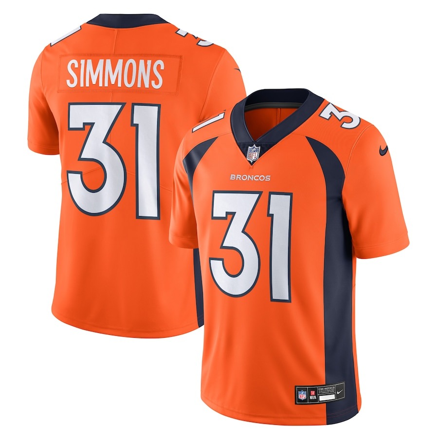 Men's Denver Broncos Justin Simmons Nike Orange  Vapor Untouchable Limited Jersey