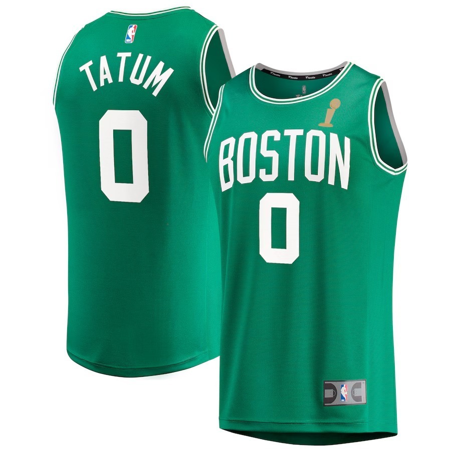 Youth Boston Celtics Jayson Tatum Fanatics Kelly Green 2024 NBA Finals Champions Fast Break Replica Player Jersey - Icon Edition