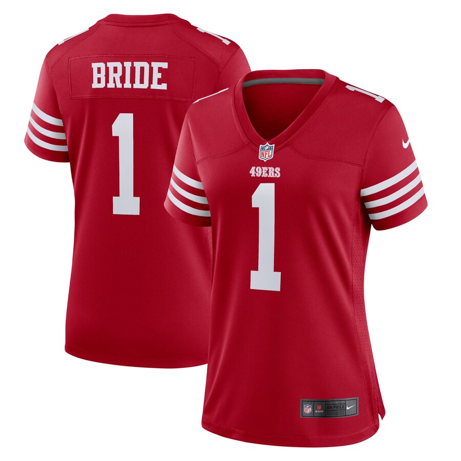 Women's San Francisco 49ers Number 1 Bride Nike Scarlet Game Jersey