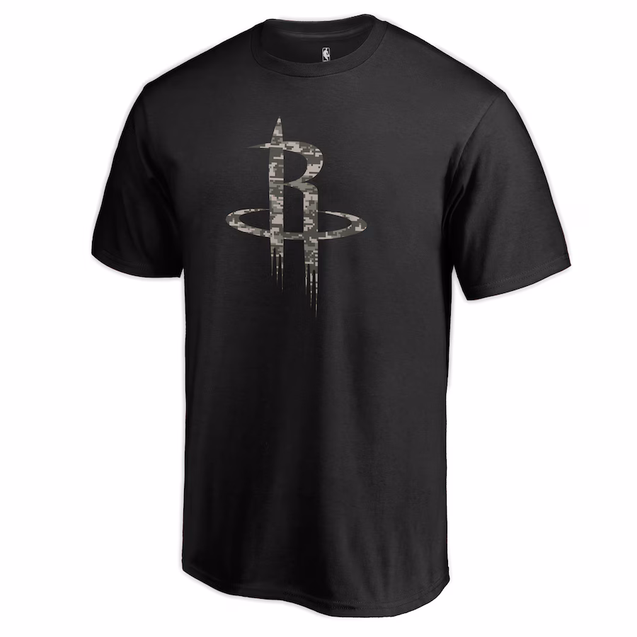 Men's Houston Rockets Black Cloak Camo T-Shirt