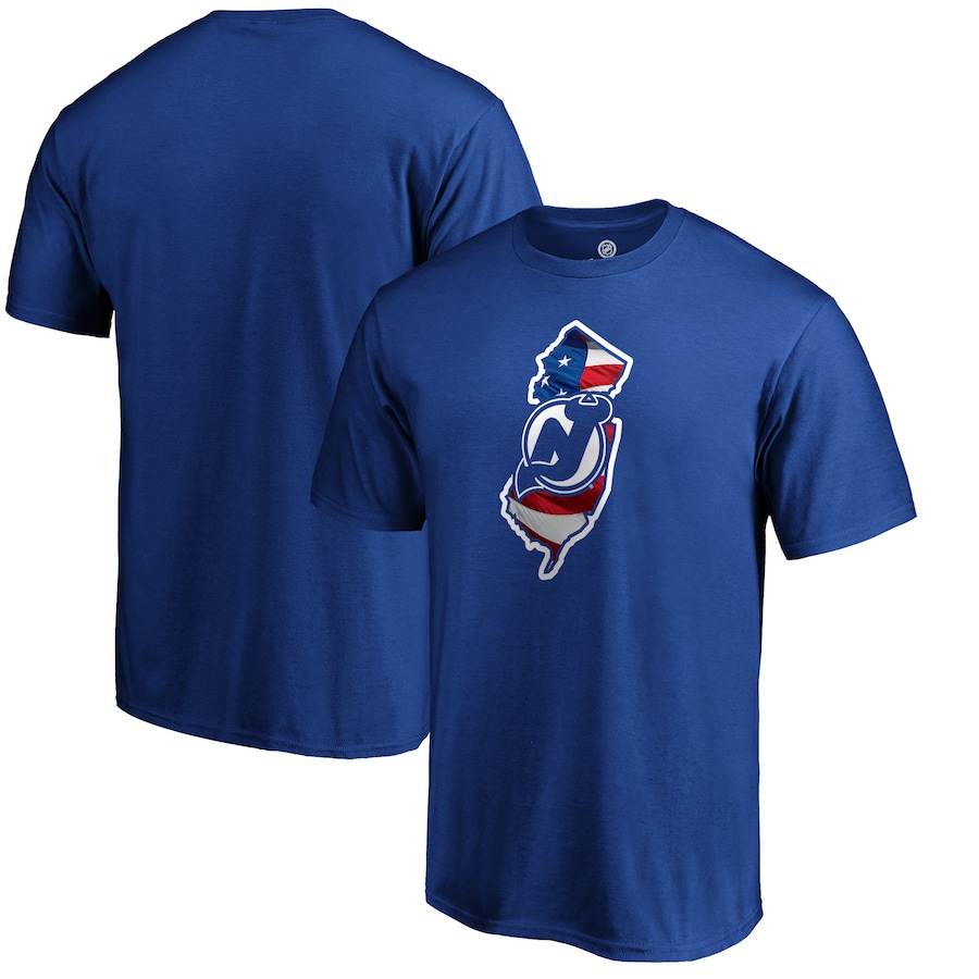 Men's New Jersey Devils Royal NHL Banner State T-Shirt