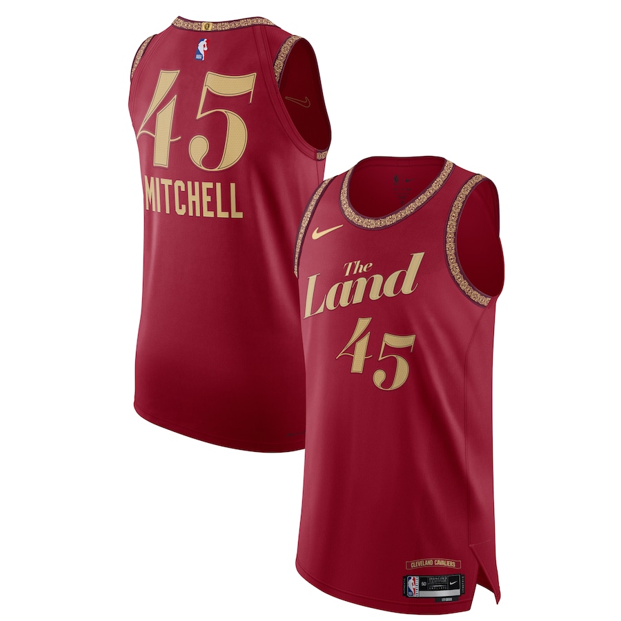 Men's Cleveland Cavaliers Donovan Mitchell Nike Wine  Authentic Jersey - City Edition