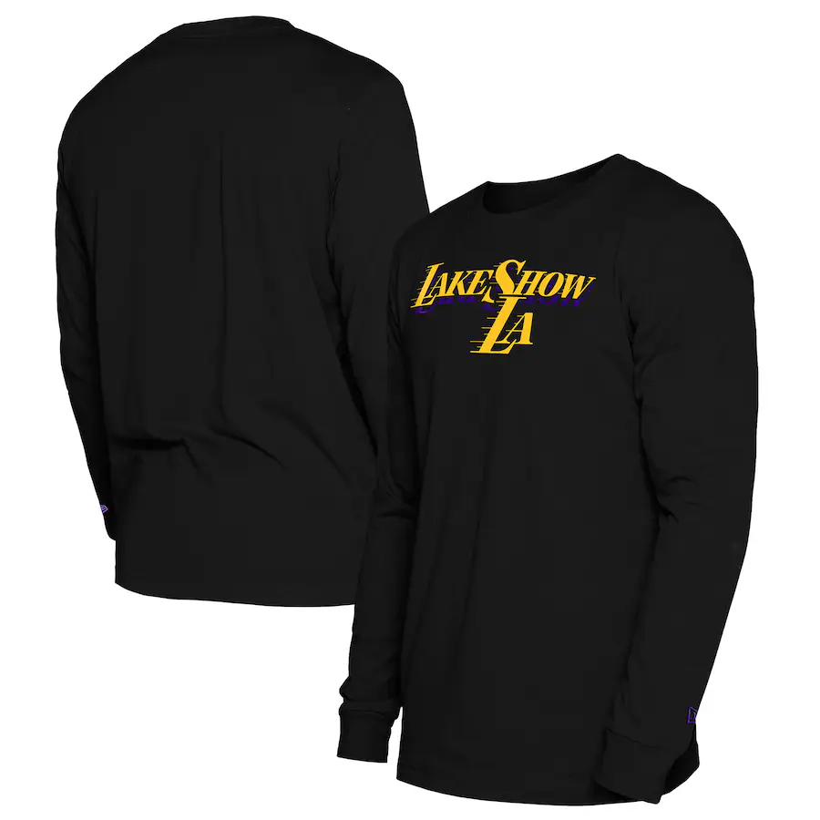 Men's Los Angeles Lakers  New Era Black 2024/25 City Edition Long Sleeve T-Shirt