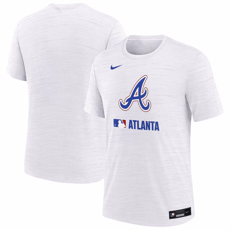 Youth Atlanta Braves Nike White Authentic Collection City Connect Velocity Performance T-Shirt