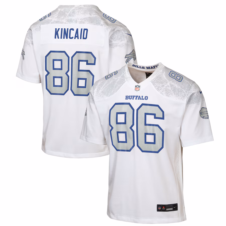 Youth Buffalo Bills Dalton Kincaid Nike White 2025 Rivalries Collection Game Jersey
