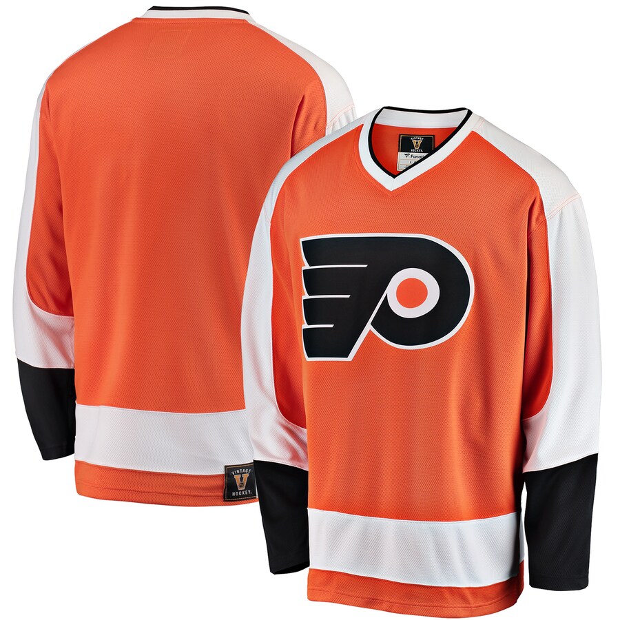 Men's Philadelphia Flyers Fanatics Branded Orange Premier Breakaway Heritage Blank Jersey