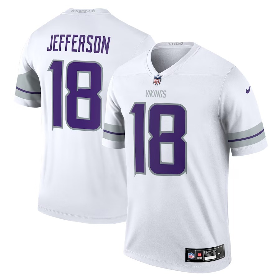Men's Minnesota Vikings Justin Jefferson Nike White Alternate Legend Player Performance Top