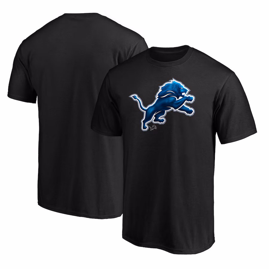 Men's Detroit Lions  Black Midnight Mascot T-Shirt