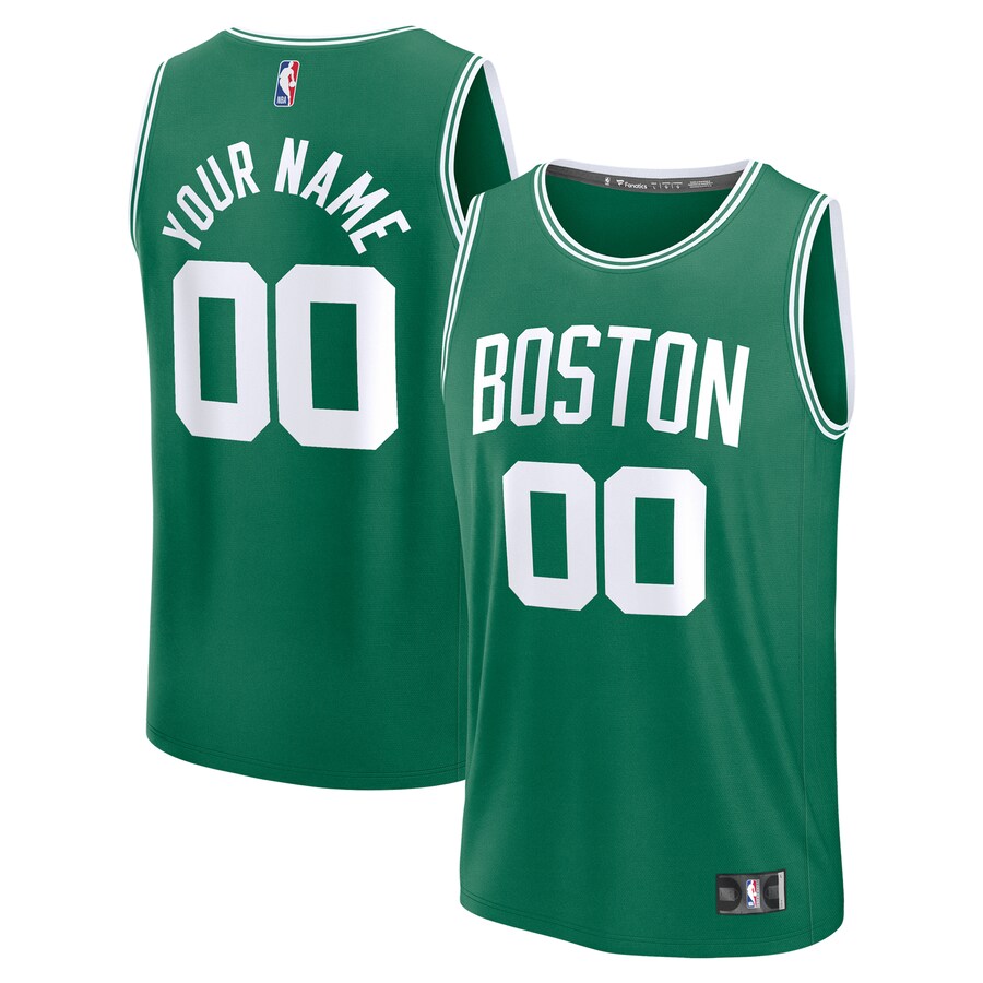 Youth Boston Celtics Fanatics Kelly Green Fast Break Custom Jersey - Icon Edition