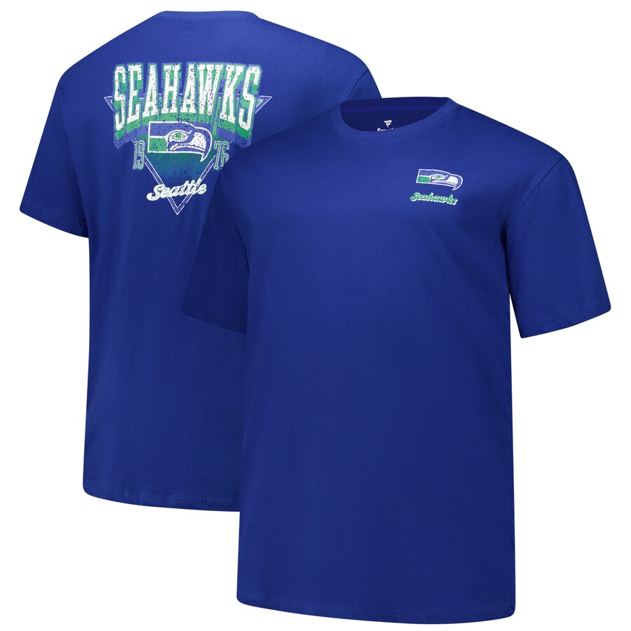 Men's Seattle Seahawks Fanatics Royal Big & Tall Throwback Logo T-Shirt