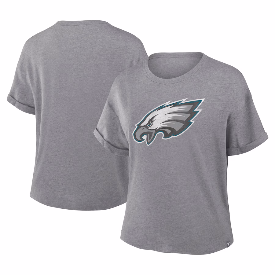 Women's Philadelphia Eagles Fanatics Heather Gray Tribute Tri-Blend T-Shirt