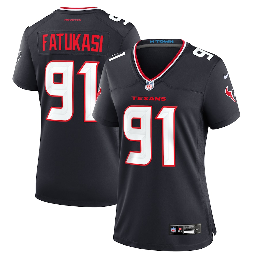 Women's Houston Texans Folorunso Fatukasi Nike Navy Team Game Jersey