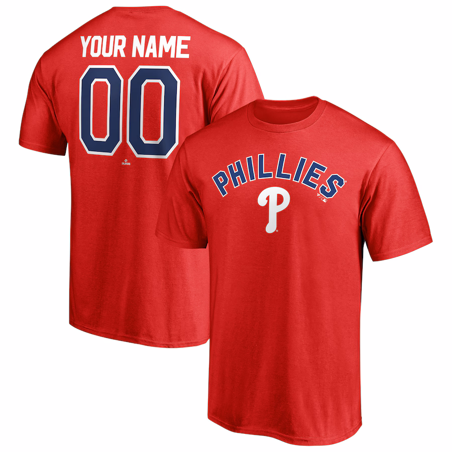 Men's Philadelphia Phillies Red Personalized Team Winning Streak Name & Number T-Shirt