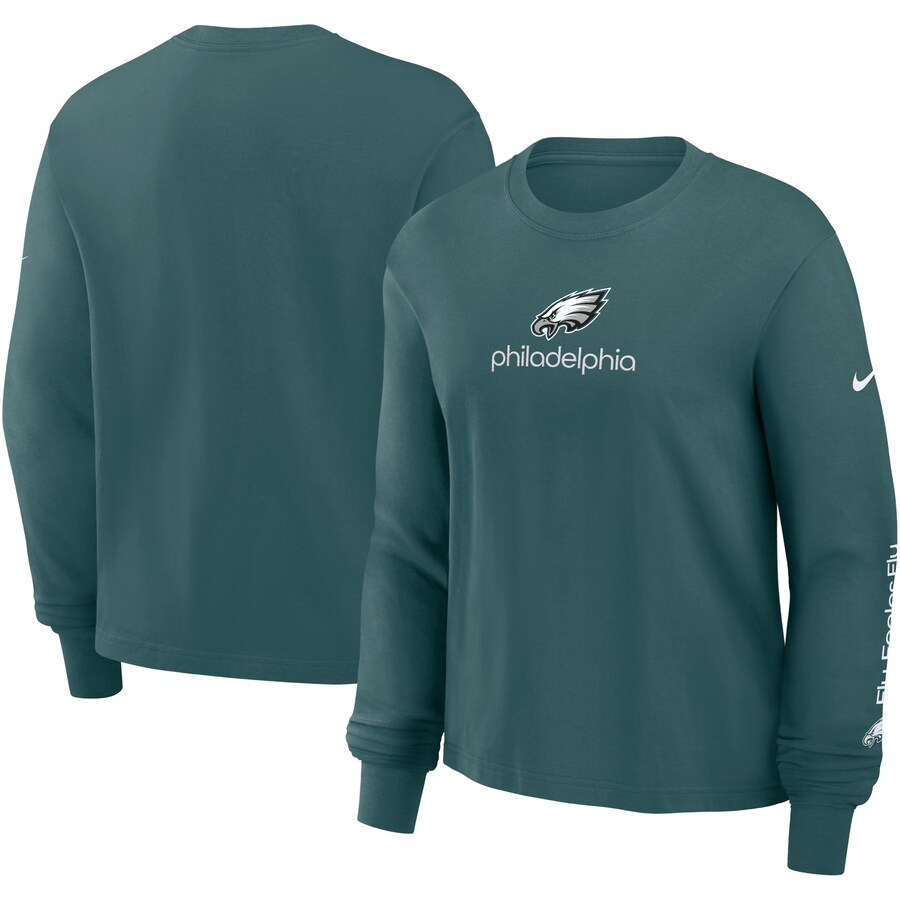 Women's Philadelphia Eagles Nike Midnight Green Boxy Long Sleeve T-Shirt