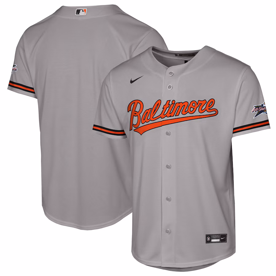 Youth Baltimore Orioles Nike Gray 2025 MLB All-Star Game Road Replica Jersey