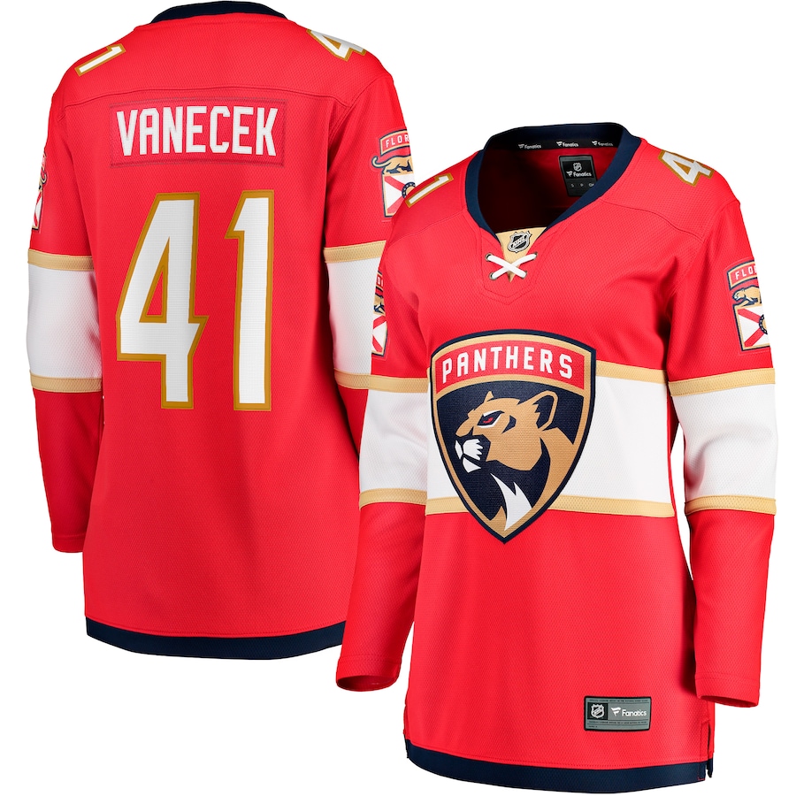 Women's Florida Panthers Vitek Vanecek Fanatics Red Home Breakaway Player Jersey