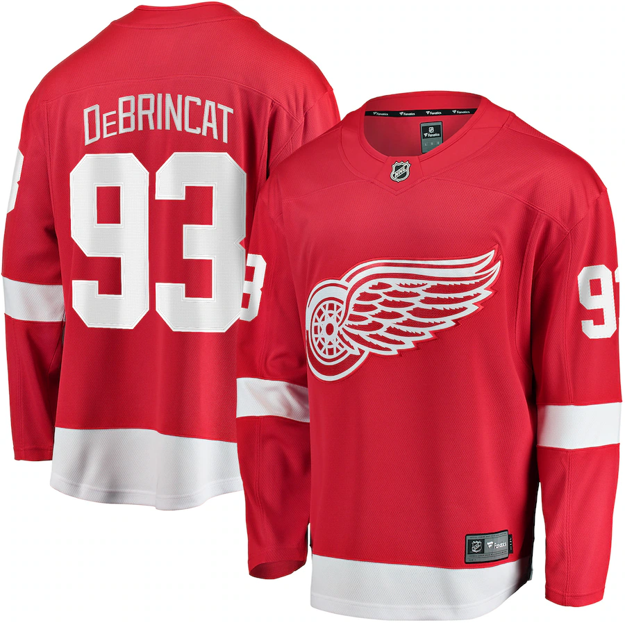 Men's Detroit Red Wings Alex DeBrincat Fanatics Red Home Premier Breakaway Player Jersey